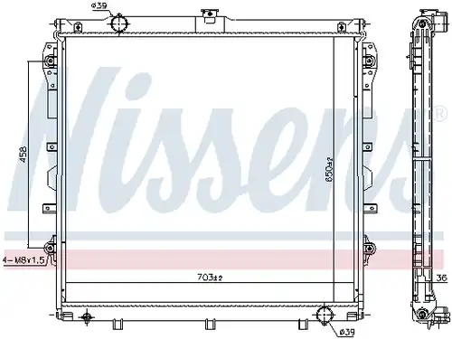 воден радиатор NISSENS 606523