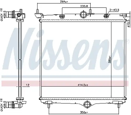 воден радиатор NISSENS 607031