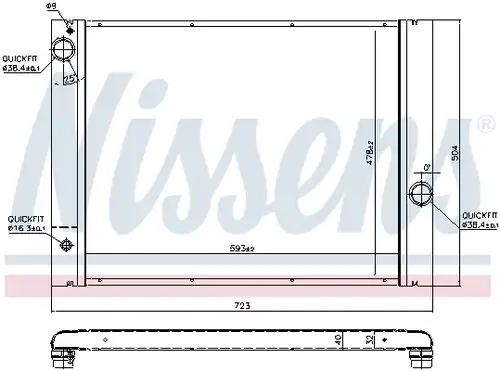 воден радиатор NISSENS 60761