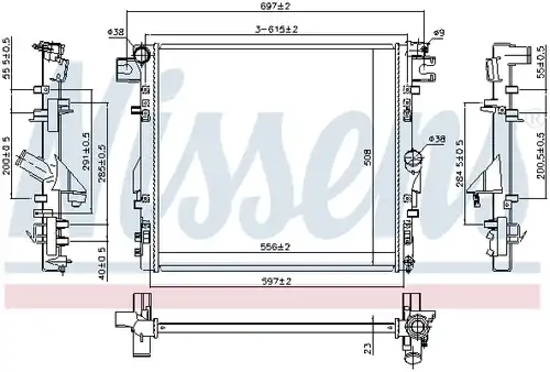 воден радиатор NISSENS 61037