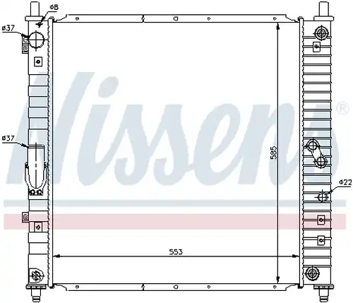 воден радиатор NISSENS 61643