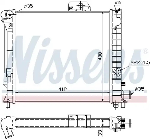 воден радиатор NISSENS 64039