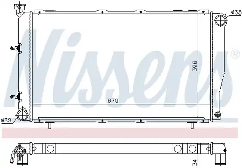 воден радиатор NISSENS 64113