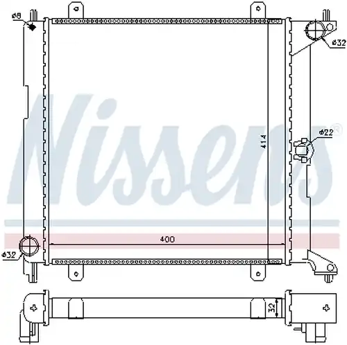 воден радиатор NISSENS 64207