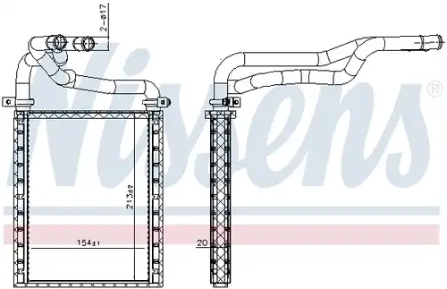 топлообменник, отопление на вътрешното пространство NISSENS 707191