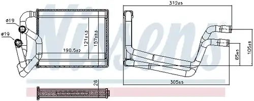 топлообменник, отопление на вътрешното пространство NISSENS 707245