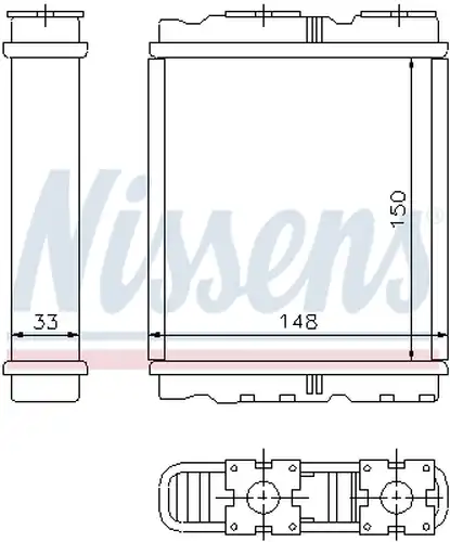 топлообменник, отопление на вътрешното пространство NISSENS 72659