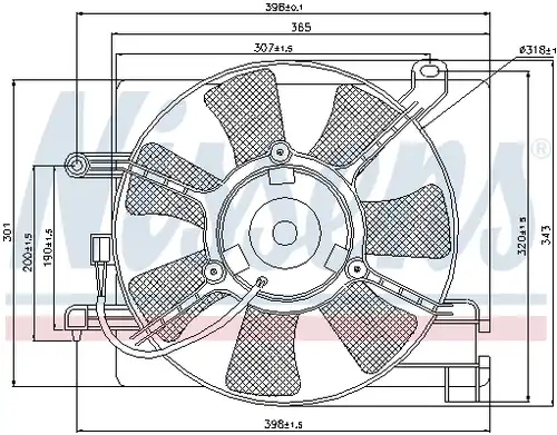 вентилатор, охлаждане на двигателя NISSENS 85347
