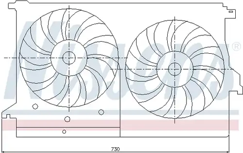 вентилатор, охлаждане на двигателя NISSENS 85404