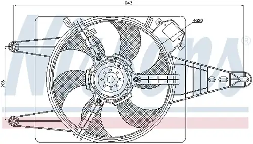 вентилатор, охлаждане на двигателя NISSENS 85509