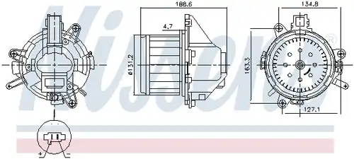 вентилатор вътрешно пространство NISSENS 87596