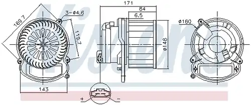 вентилатор вътрешно пространство NISSENS 87635