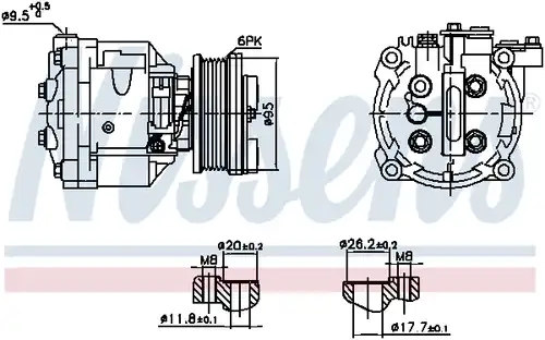 компресор за климатик NISSENS 891078