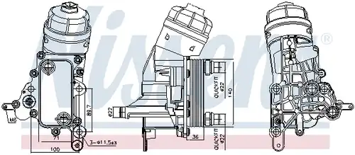 маслен радиатор, двигателно масло NISSENS 91343