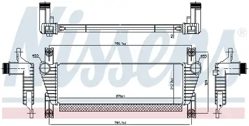 интеркулер (охладител за въздуха на турбината) NISSENS 961581