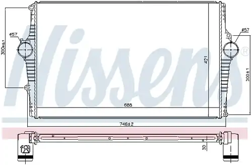 интеркулер (охладител за въздуха на турбината) NISSENS 969002