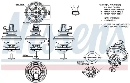 AGR-Клапан NISSENS 98208