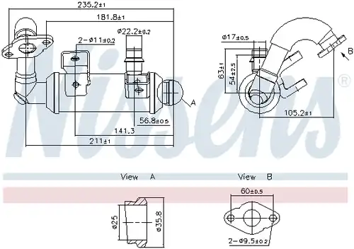 Охладител, ЕГР система NISSENS 989405