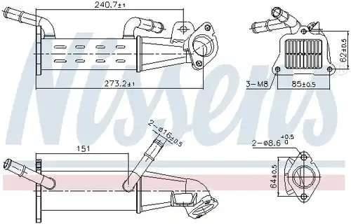Охладител, ЕГР система NISSENS 989451