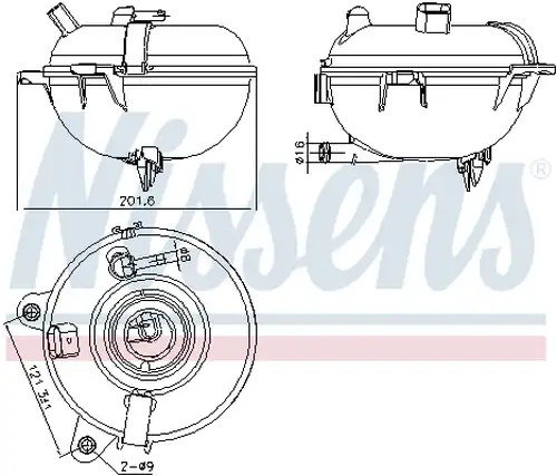 разширителен съд, охладителна течност NISSENS 996130