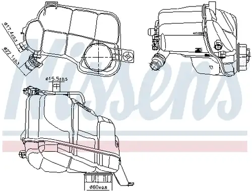 разширителен съд, охладителна течност NISSENS 996297