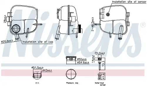 разширителен съд, охладителна течност NISSENS 996303