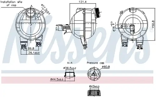 разширителен съд, охладителна течност NISSENS 996306