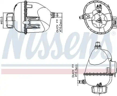 разширителен съд, охладителна течност NISSENS 996317