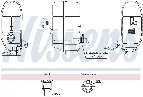 разширителен съд, охладителна течност NISSENS 996332