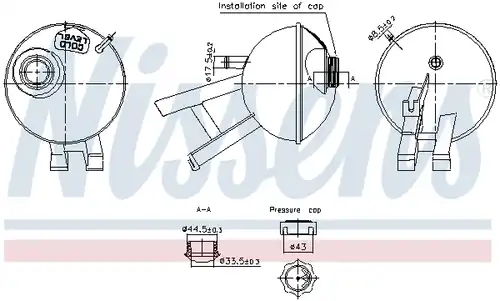 разширителен съд, охладителна течност NISSENS 996348