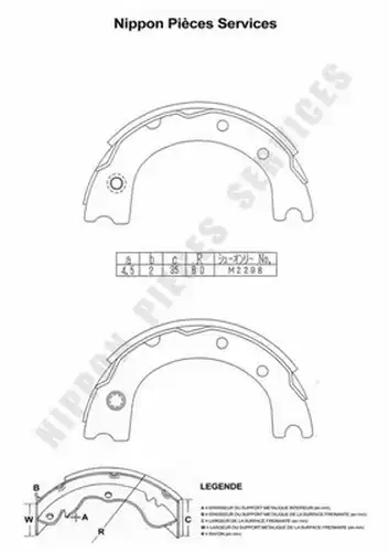 комплект спирачна челюст NPS T350A35