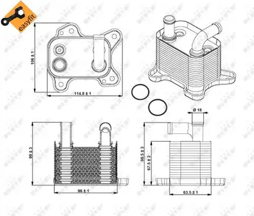 маслен радиатор, автоматична трансмисия NRF 31342