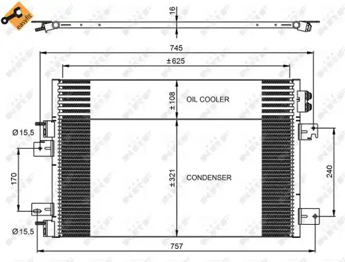 кондензатор, климатизация NRF 350031