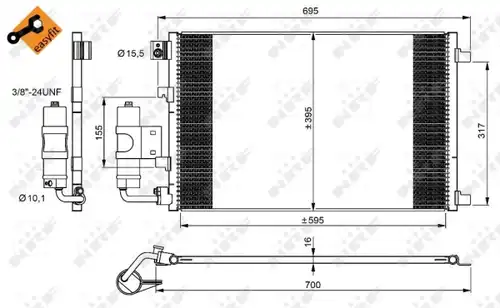 кондензатор, климатизация NRF 350042