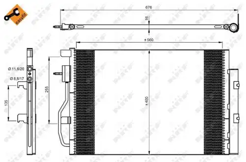 кондензатор, климатизация NRF 350044