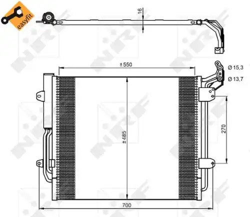 кондензатор, климатизация NRF 350054