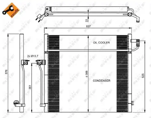 кондензатор, климатизация NRF 350080