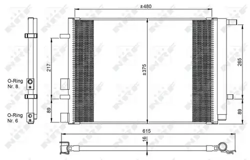 кондензатор, климатизация NRF 350095