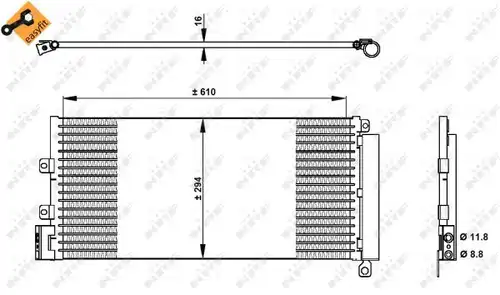 кондензатор, климатизация NRF 350332