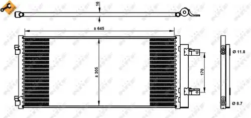 кондензатор, климатизация NRF 350338