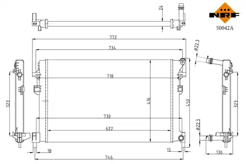 воден радиатор NRF 50042A