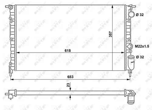 воден радиатор NRF 507465