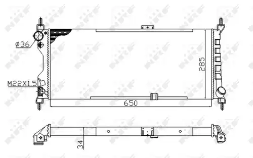 воден радиатор NRF 507522A