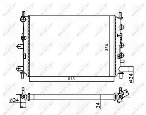 воден радиатор NRF 514436A