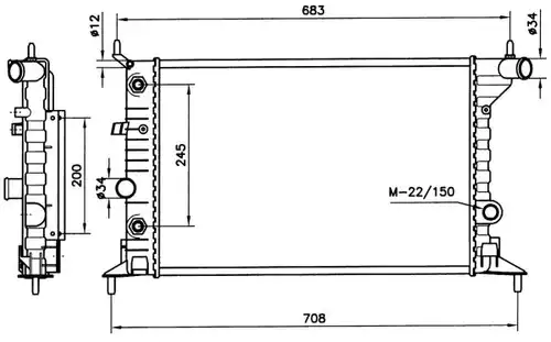 воден радиатор NRF 519516