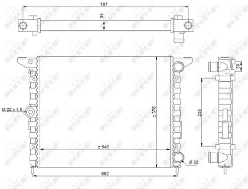 воден радиатор NRF 519523