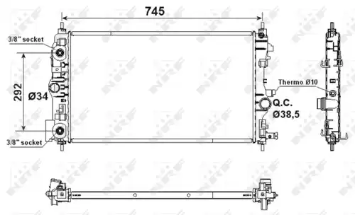 воден радиатор NRF 53159