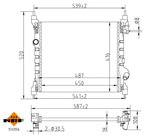 воден радиатор NRF 53195A