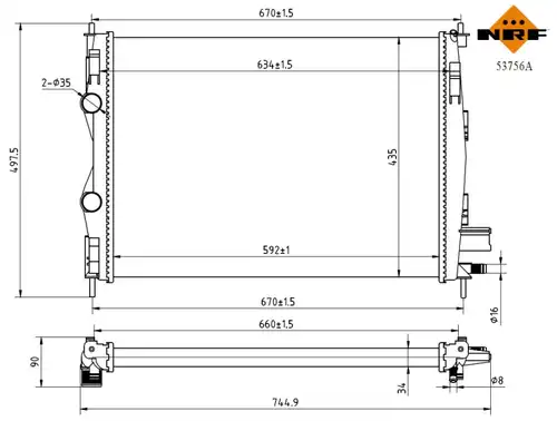 воден радиатор NRF 53756A