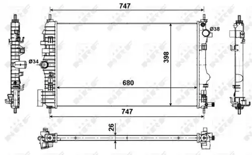 воден радиатор NRF 53774